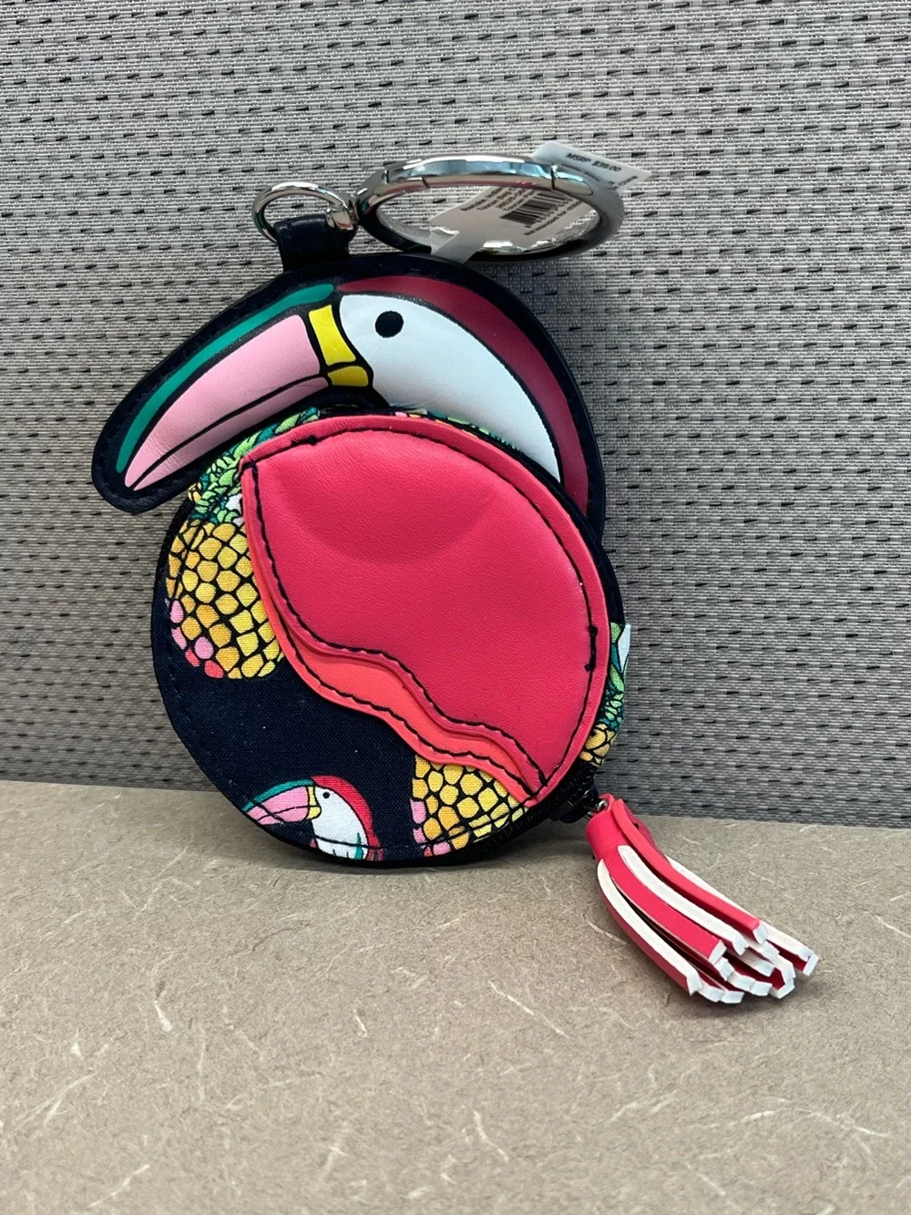 Vera Bradley Pineapple Toucan Party RFID Turnlock Wallet w/ Toucan Bag Charm - Picture 11 of 12